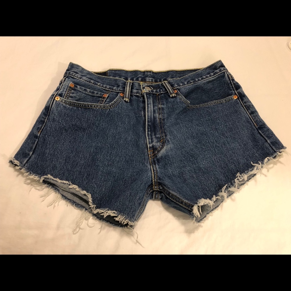 Levi’s 505 Cutoff Denim Shorts W34 - Picture 2 of 4